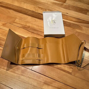 Glass Ladder Co Katherine Tech Organizer roll in honey. Faux leather. NWT.